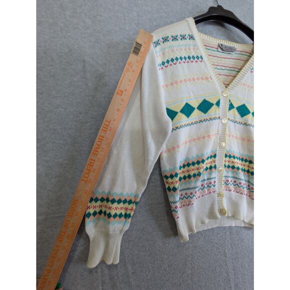 Culpepper Square‎ Granny Sweater Women's M Cream Embroidered Knitted Cottagecore - Picture 2 of 9